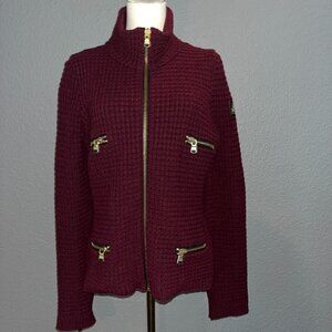 SOS SPORTSWEAR OF SWEDEN FULL ZIP 2014 BLACK SNOW HIGH FASHION WOOL SKI SWEATER